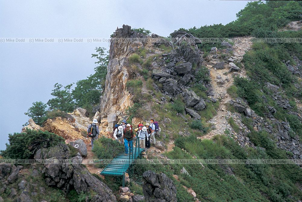 Japan alps ridge and clouds near Chausu
