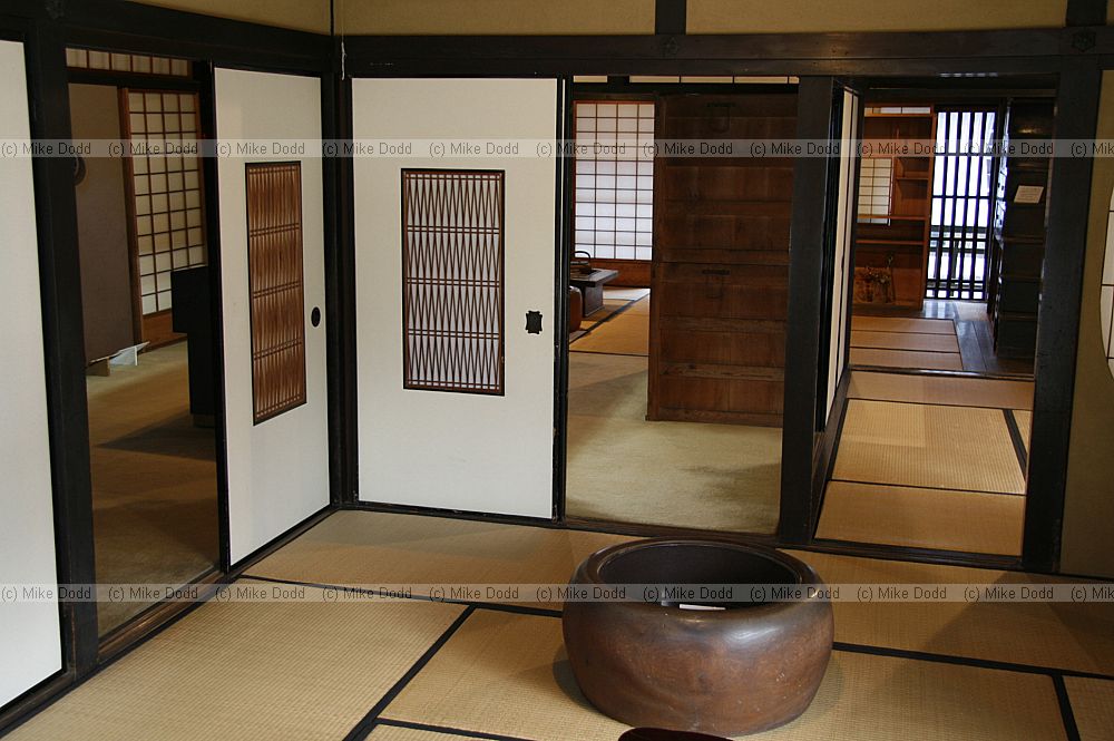 interior of traditional room and garden Museum of Historical and Folklore materials Miyajima