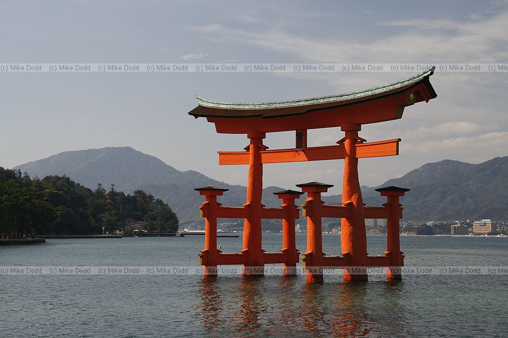 O-Torii gate to the Itsukushima shrine Miyajima Japan