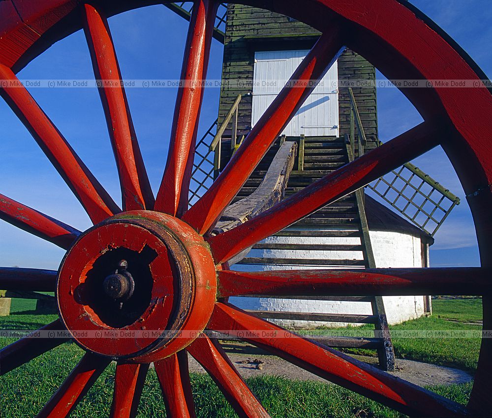 Pitstone windmill with red wheel
