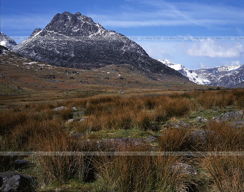 Tryfan with snow Snowdonia