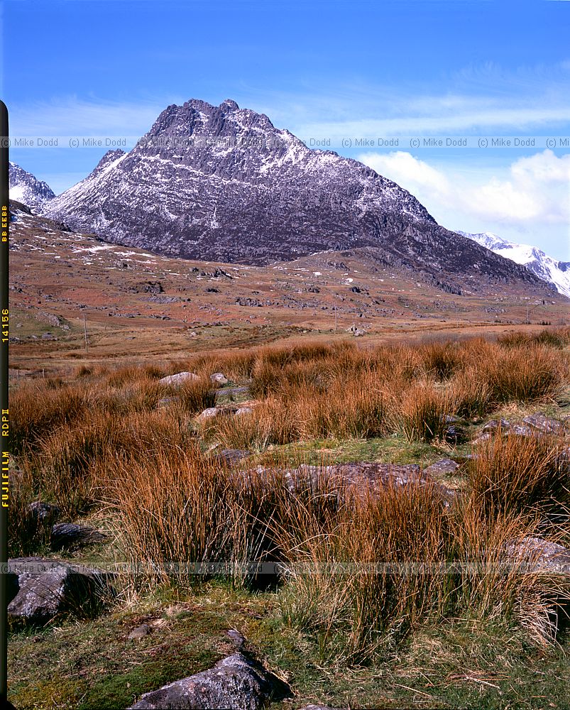 Tryfan with snow Snowdonia