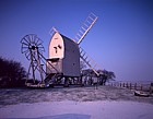 Great Chishill windmill with snow Cambridgeshire