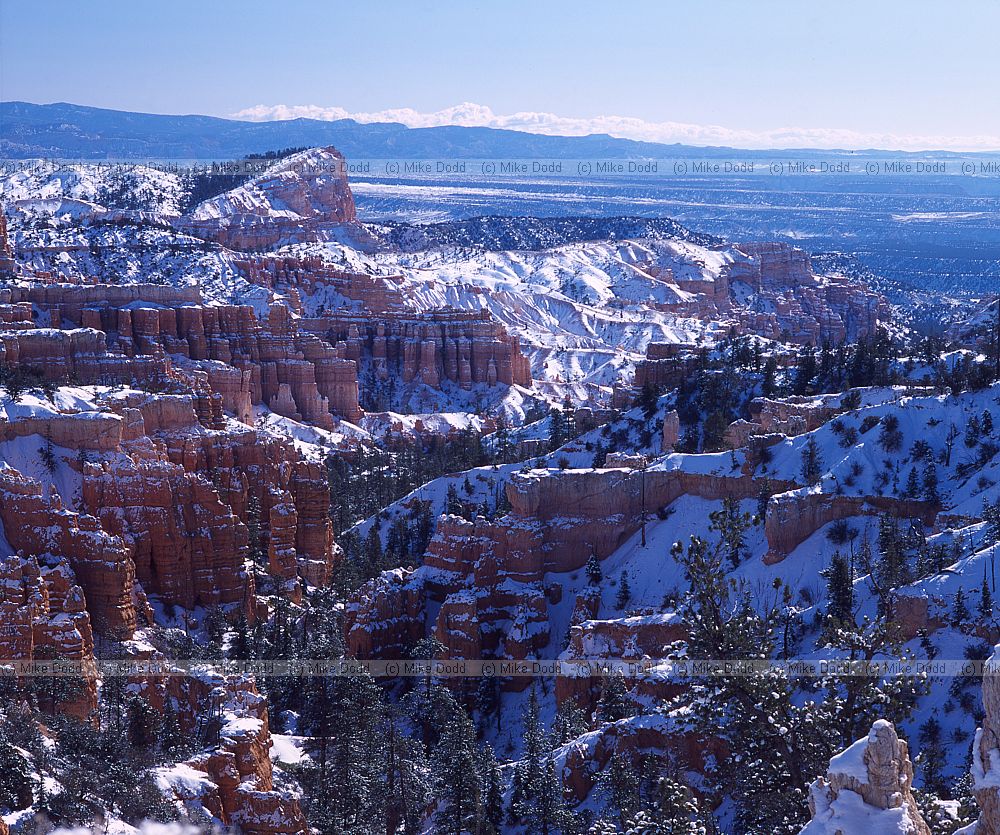 Bryce canyon with snow Utah
