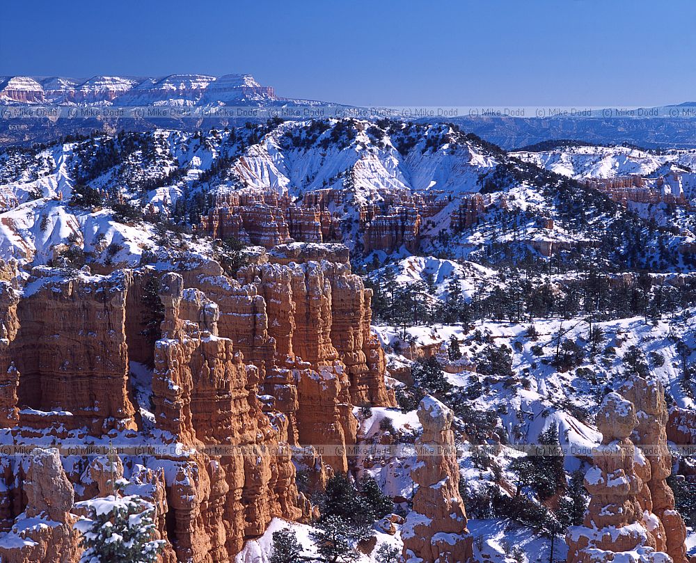 Bryce canyon with snow Utah