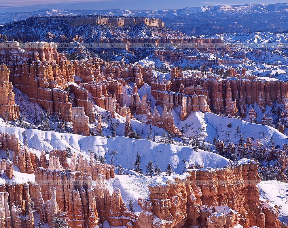 Bryce canyon with snow Utah