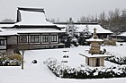Nipponzan Myohoji Buddhist Temple Willen Milton Keynes in snow