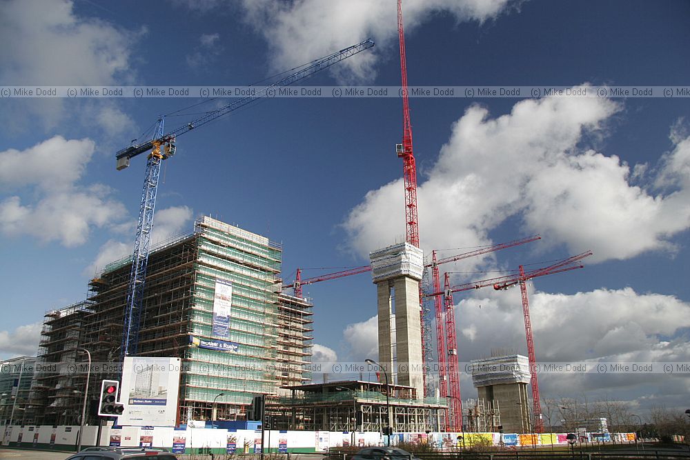 Cranes in Central Milton Keynes