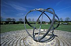 Armillary sphere sundial sculpture by Justin Tunley, campbell park, Milton Keynes