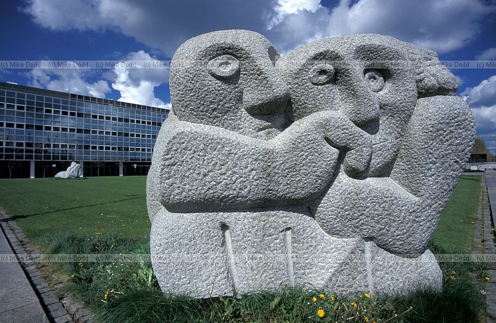Granite sculpture near Milton Keynes central railway station.