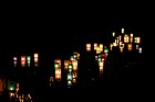 Hiroshima day 6 August memorial lit paper lanterns on the lake