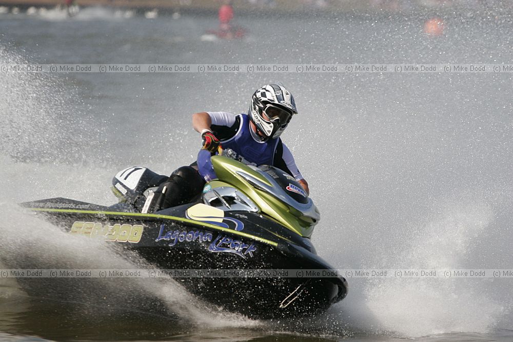 Matt Aitken Jet-ski runabout racing Willen Lake Milton Keynes, water spray and water sports