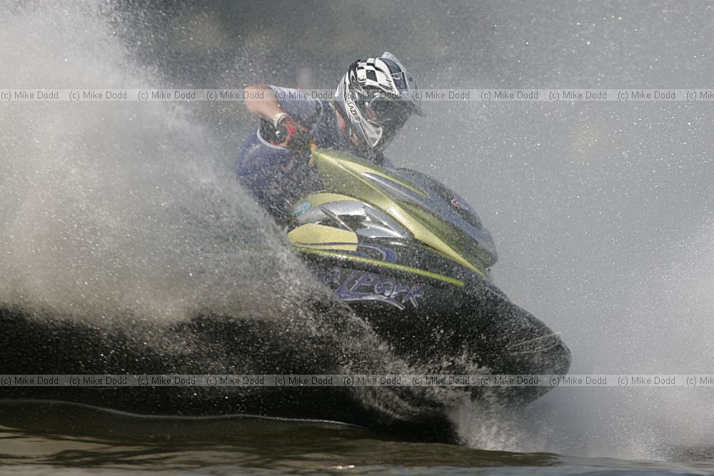 Matt Aitken Jet-ski runabout racing Willen Lake Milton Keynes, water spray and water sports