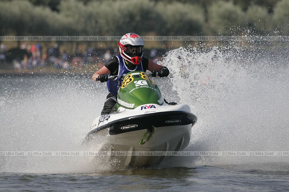Karen Cable Jet-ski runabout racing Willen Lake Milton Keynes, water spray and water sports