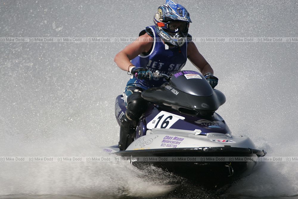 Andy Rich Jet-ski runabout racing Willen Lake Milton Keynes, water spray and water sports