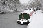Snowy canalboats Fenny Stratford