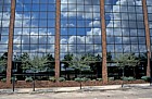 Office buildings with cloud reflections, central Milton Keynes