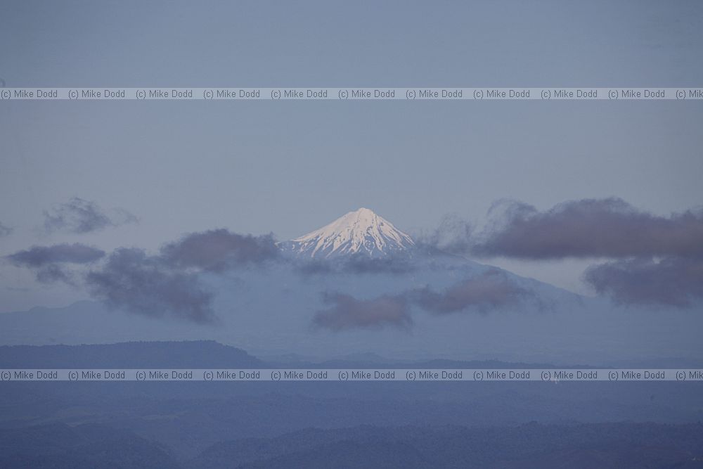 Mt Taranaki 80 miles away from Mt Ruapehu where photo taken from