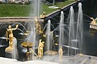 Grand cascade of fountains and golden statues Peterhof