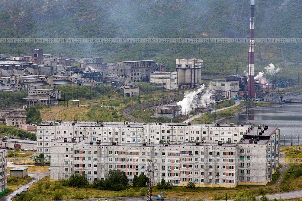 Kirovsk town with blocks of flats