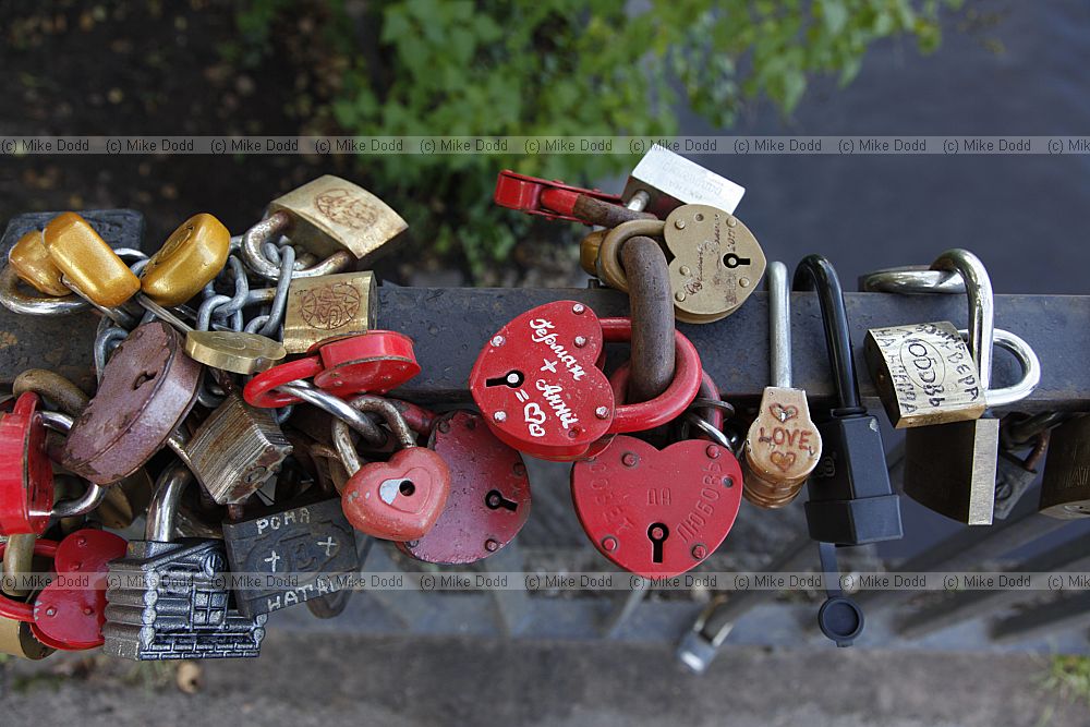 Locks for weddings on bridge