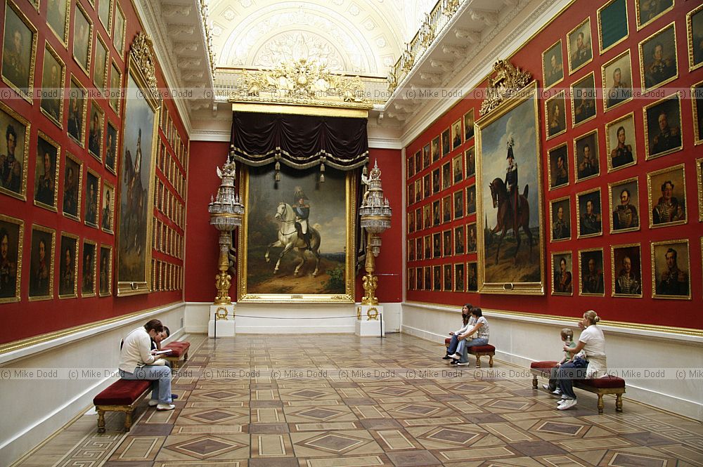 Military gallery of winter palace devoted to 1812 war with Napoleon Hermitage