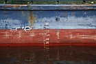 plimsoll line on russian ship on canal in St Petersburg