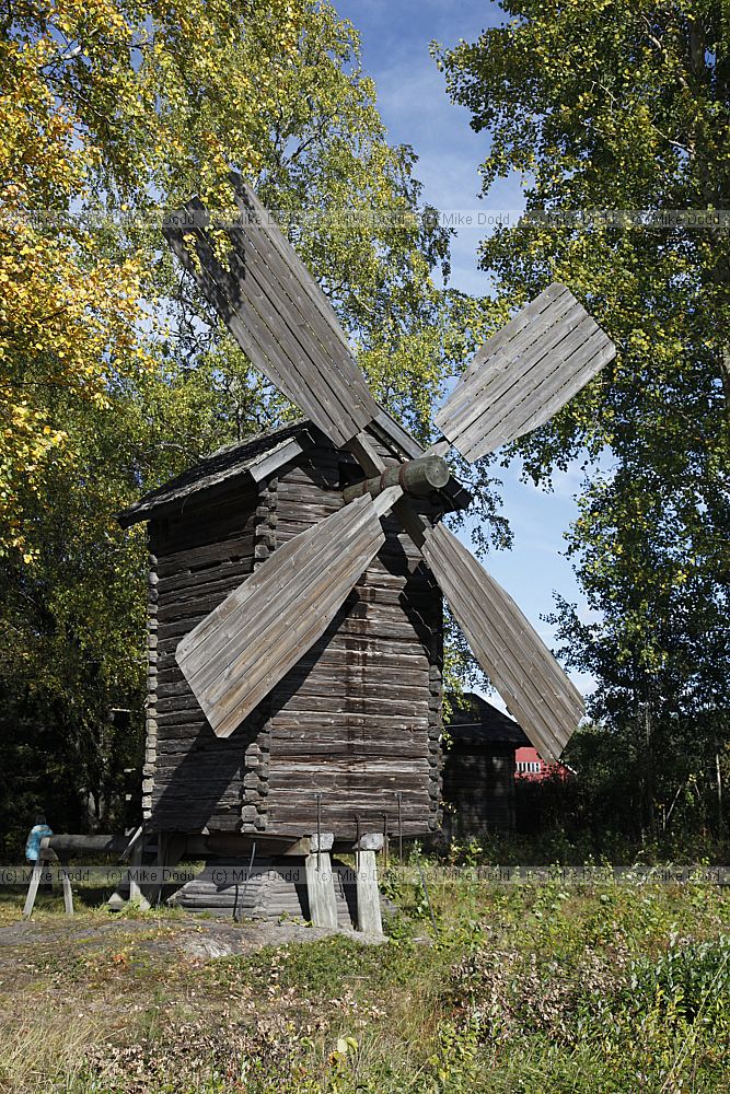 Wooden windmill in Finland