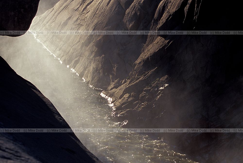 Orange river cutting through gneiss rock Augrabies national park