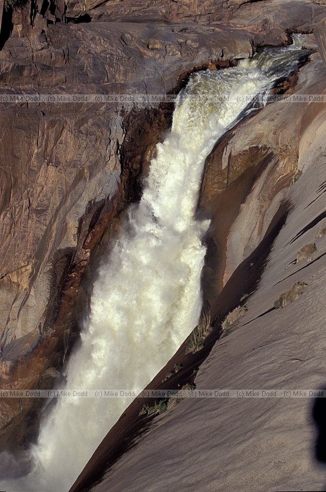 Orange river cutting through gneiss rock Augrabies national park