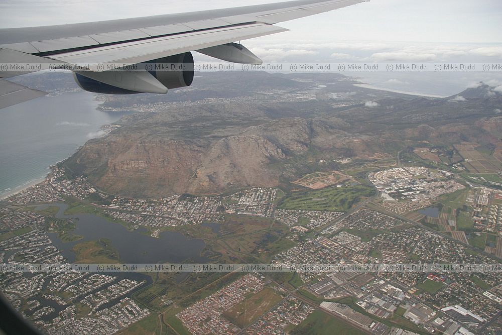 Silvermine and Marina da Gama Cape Town from plane