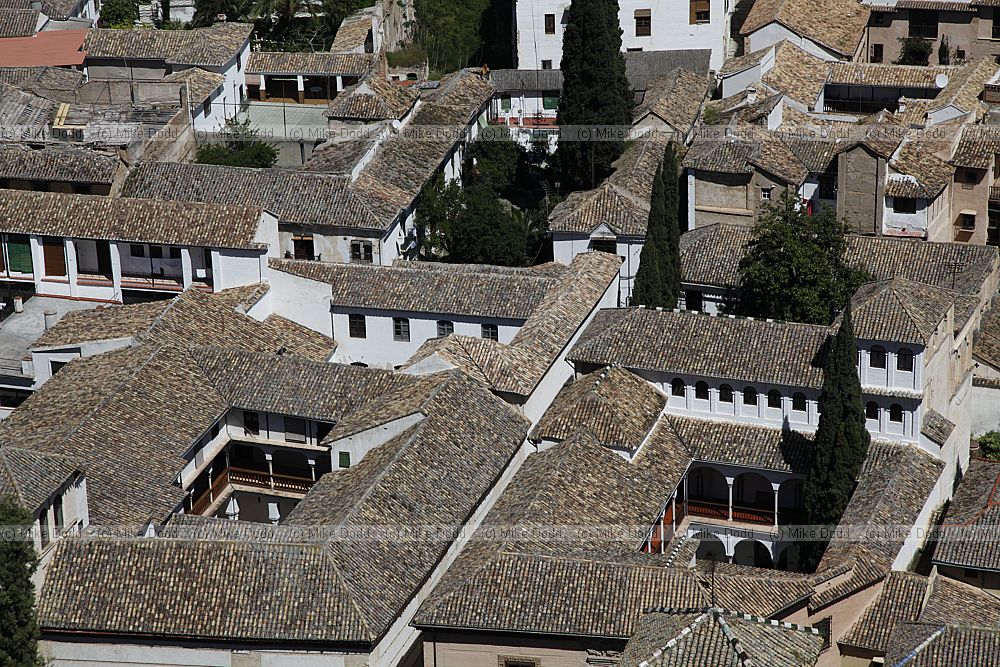 Albayzín area of Granada with medieval Moorish narrow streets