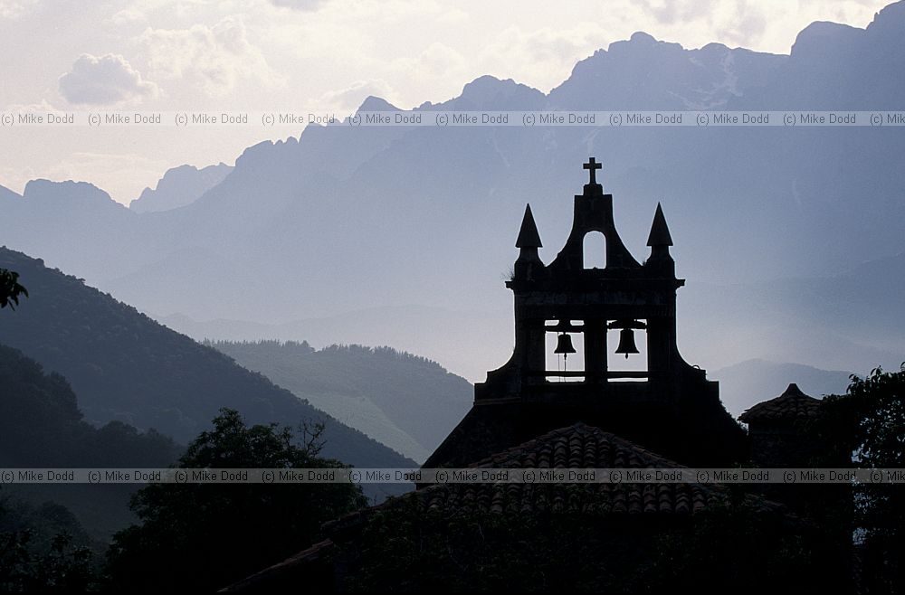 Evening church bells San Pedro de Boya Picos de Europa