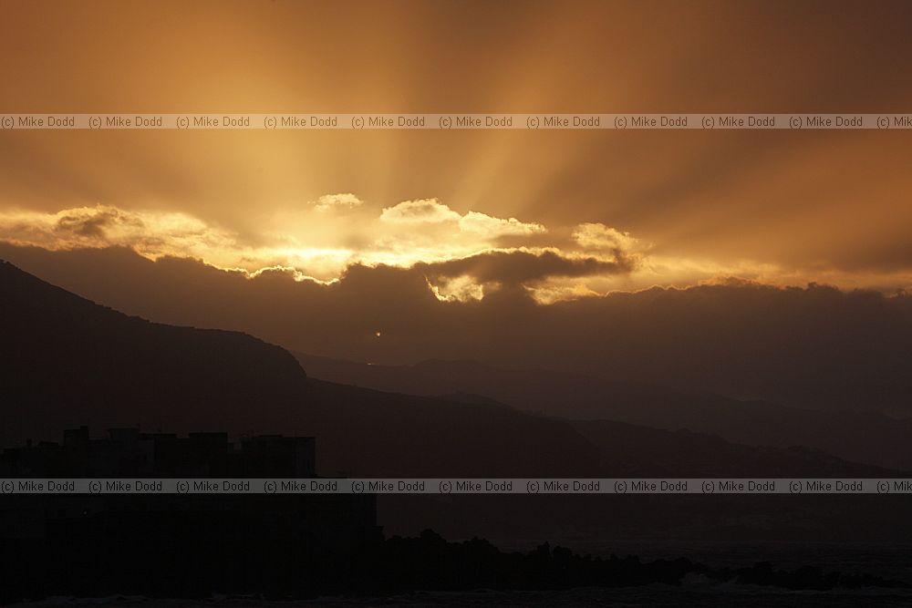 Sunbeams sunset Puerto del la Cruz