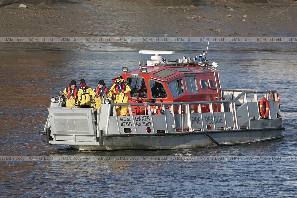Fire boat river Thames London