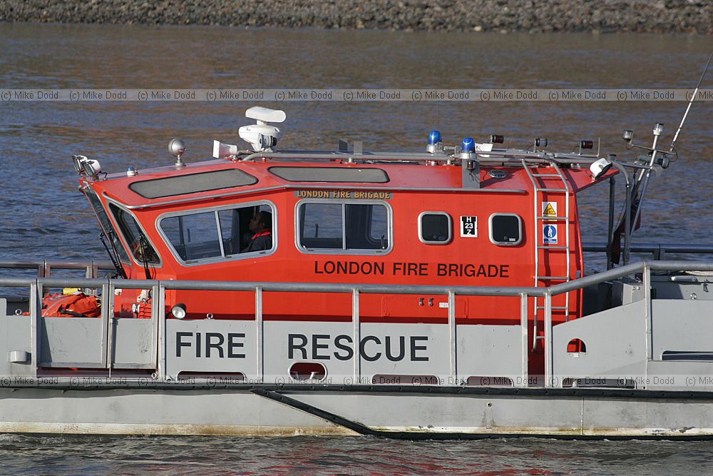 Fire boat river Thames London