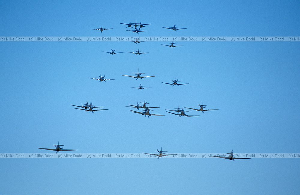 Flying warplanes in display WWII mainly