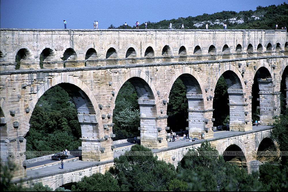 Pont du Gard Roman aqueduct and road