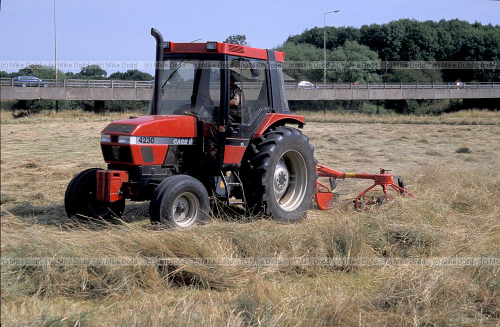 Hay turning with tractor Walton Hall