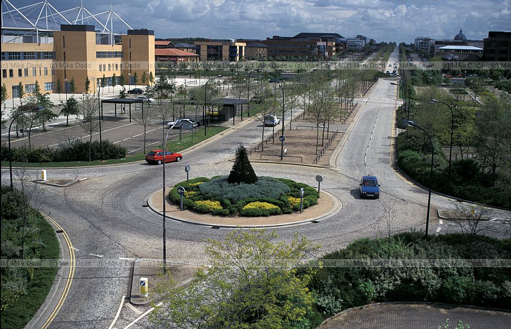 Roundabout by hockey stadium, Central Milton Keynes