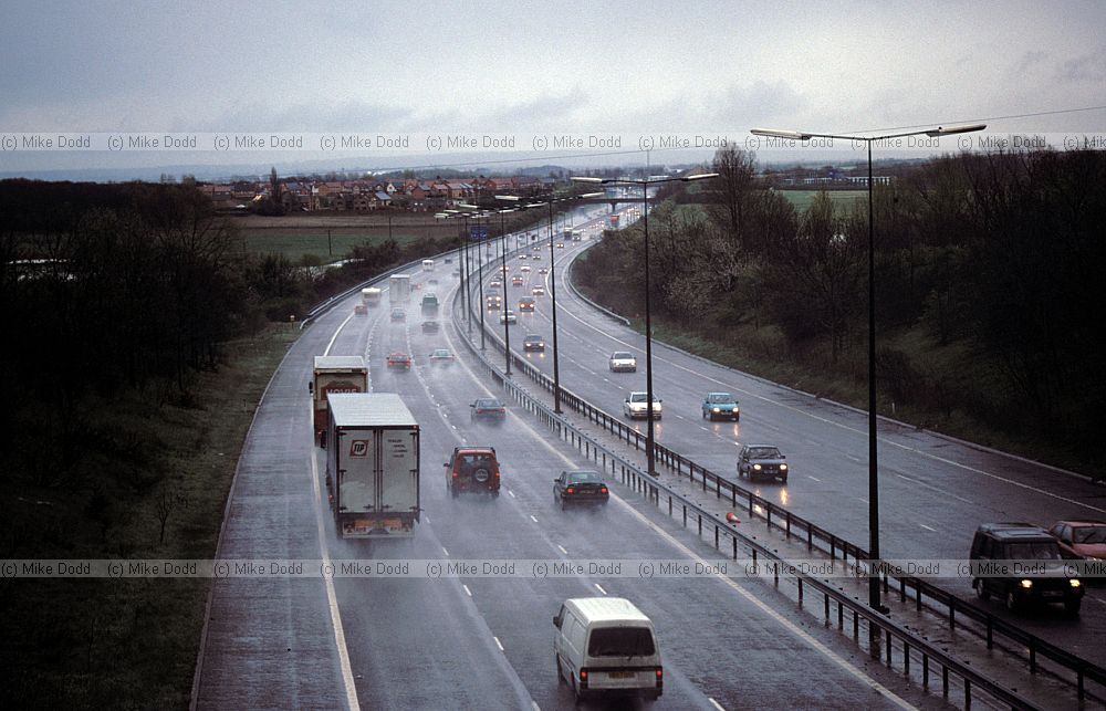 rainy M1 motorway