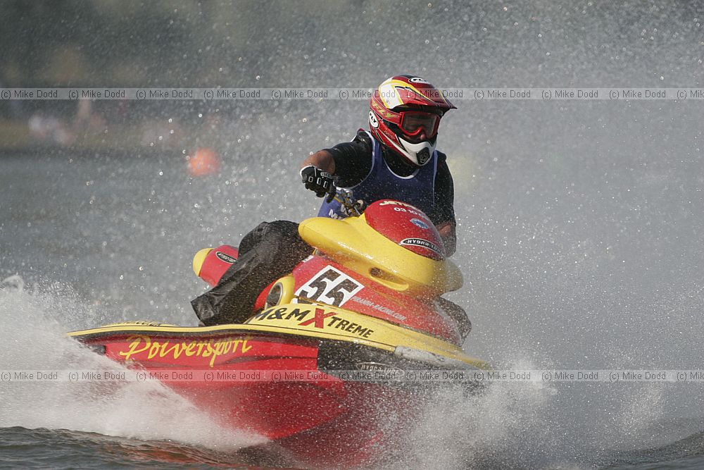 Anddie Bielby Jet-ski runabout racing Willan Lake Milton Keynes, water spray and water sports