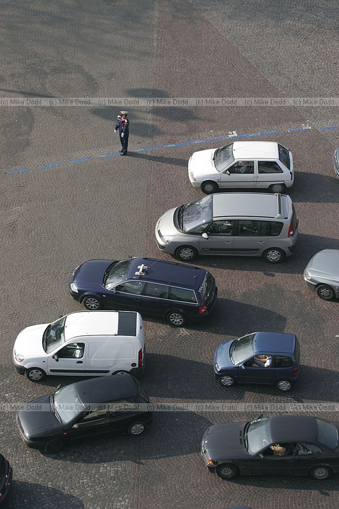 Traffic warden from Arc de Triomphe Paris