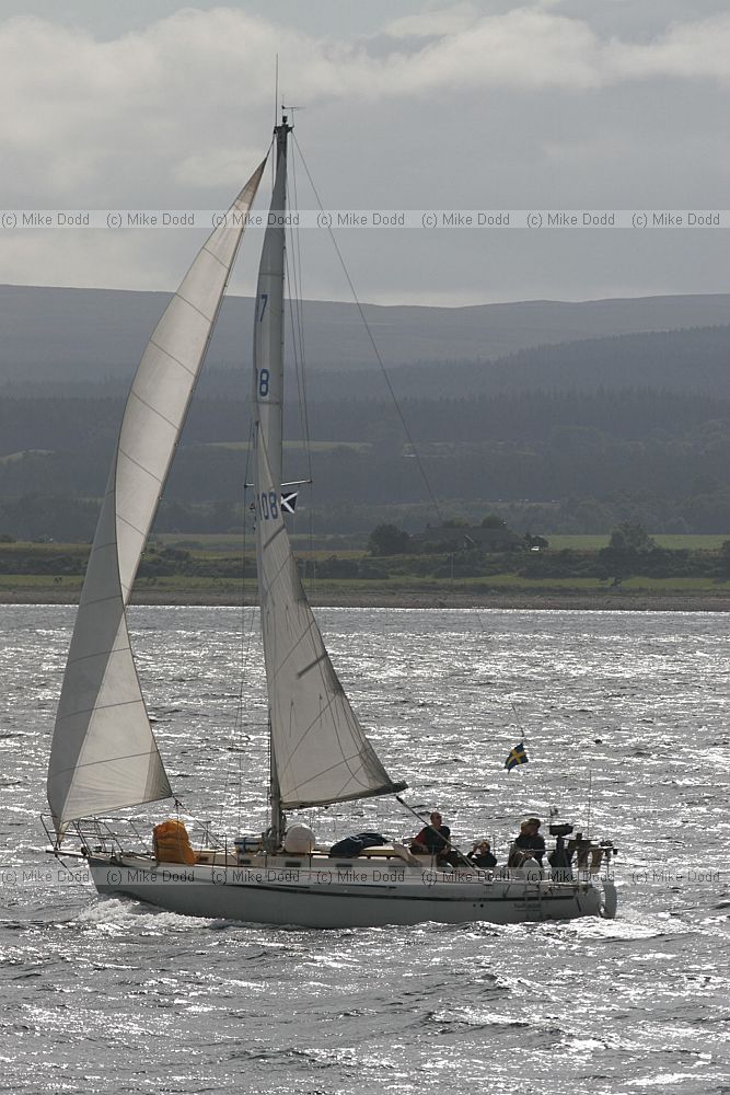 Yacht against the light Chanonry point Fortrose