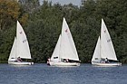 Yacht sailing on lake