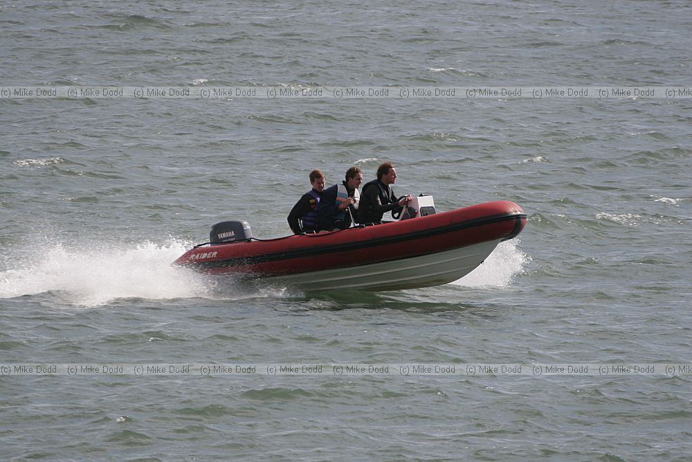 Zodiac rubber boat speeding along