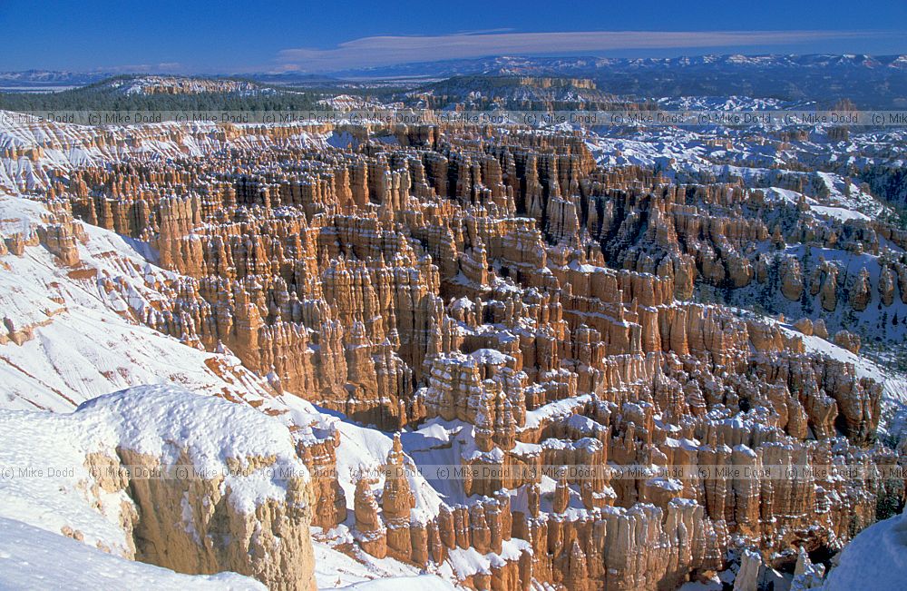 Bryce canyon National park Utah with snow