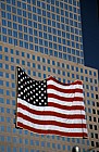 American flag on building ground zero 9/11