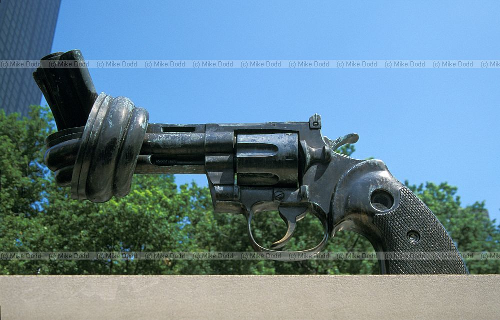 Non-Violence by Karl Fredrik Reutersward at the UN building in New York