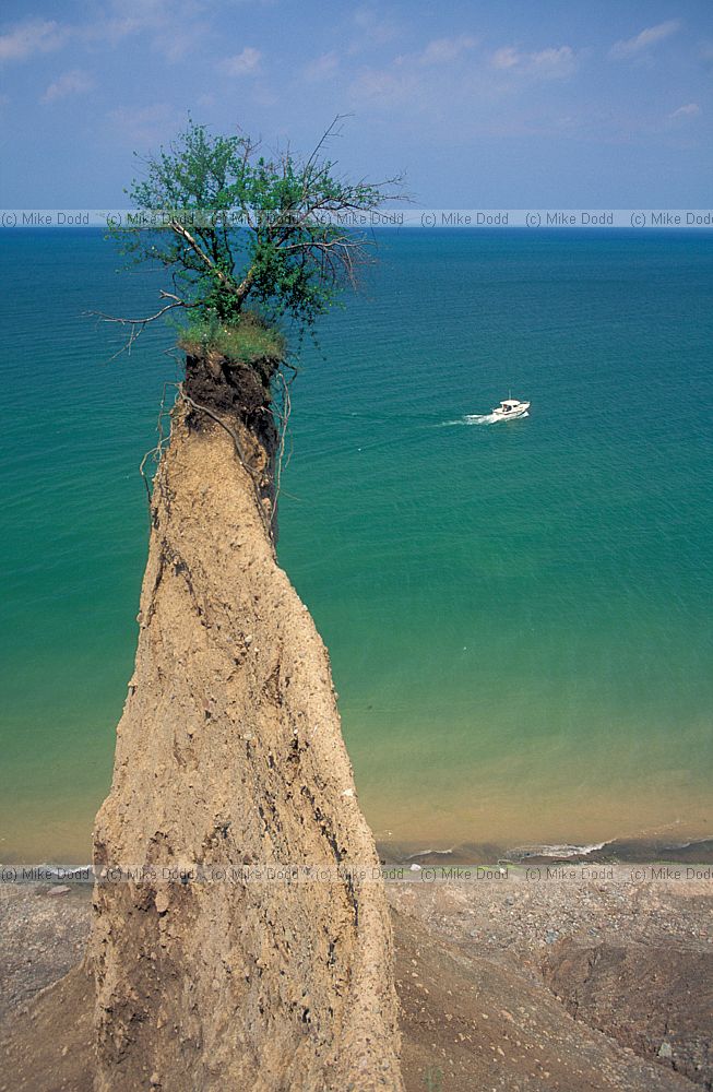 Erosion on lakeshore near Sodus point lake Ontario NY